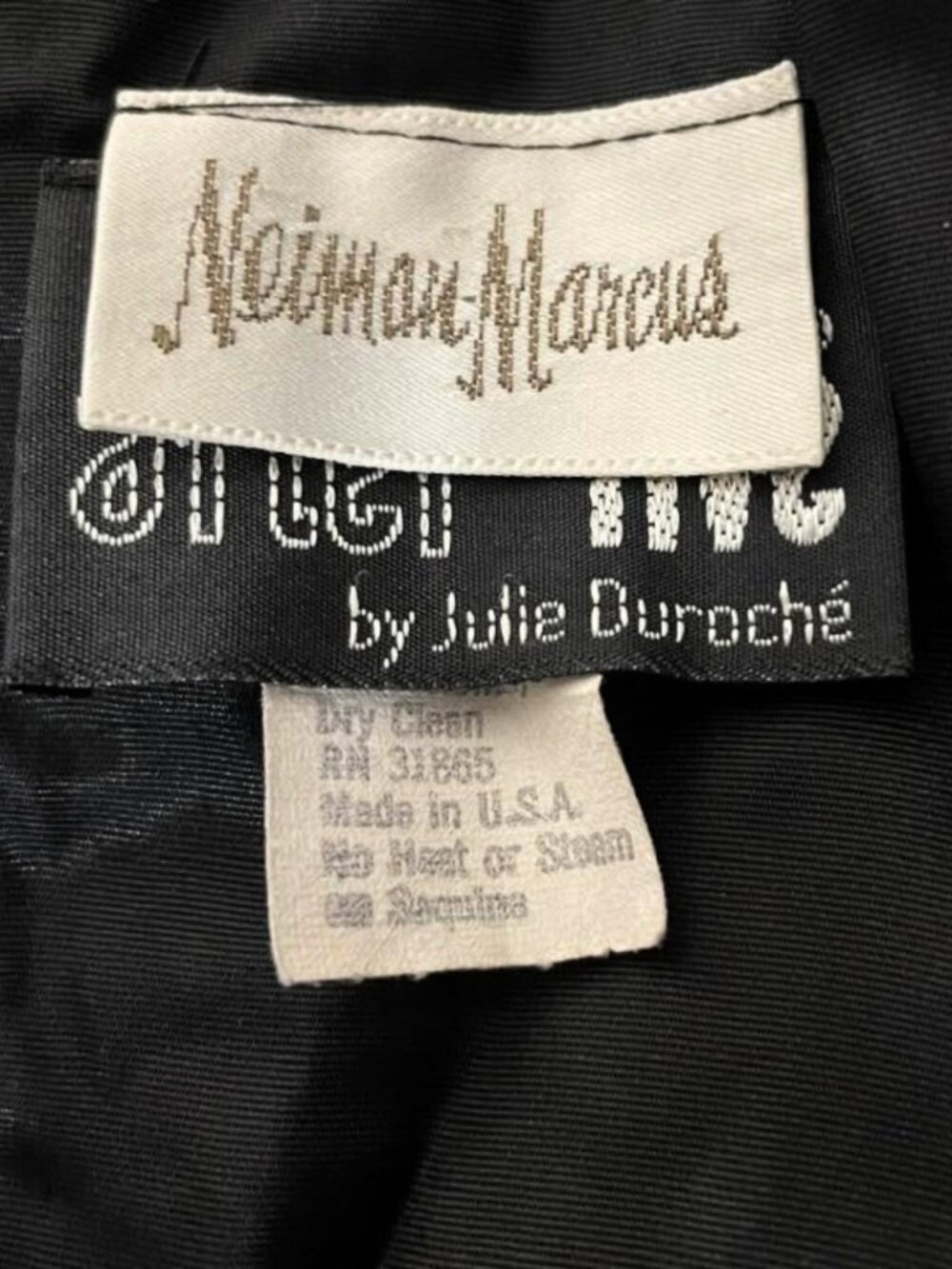 Vintage 80s Neiman Marcus After Five Sequin Lace Dress Ruffle Satin Flower Party - Picture 10 of 14